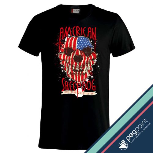T-shirt Unisex American Sheepdog stampa digitale diretta - PegPoint