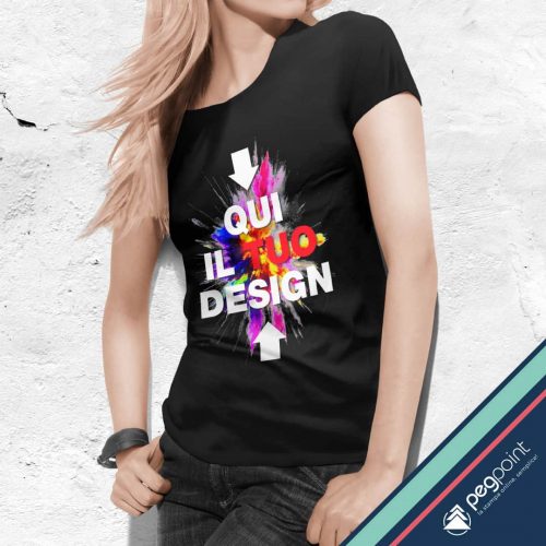 Stampa in DTF su T-shirt donna personalizzata sul fronte - PegPoint
