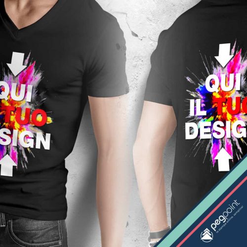 Stampa in DTF su T-shirt unisex personalizzata fronte e retro - PegPoint