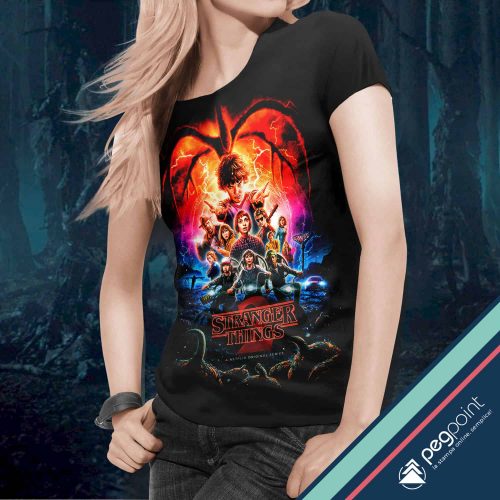 T-shirt donna Stranger Things 02 stampa digitale diretta - PegPoint