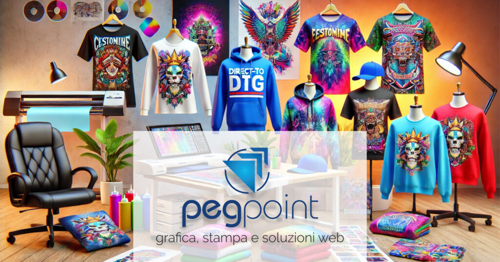 Personalizzazione Abbigliamento con Stampa Digitale. Stampa t-shirt, abbigliamento print-on-demand, stampa dtf