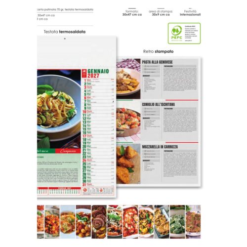 Calendario illustrato personalizzato PA132 Gastronomia 2027