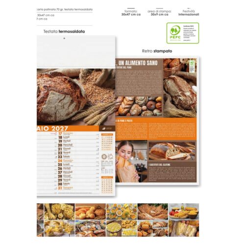 Calendario illustrato personalizzato PA138 Pane e pasta 2027