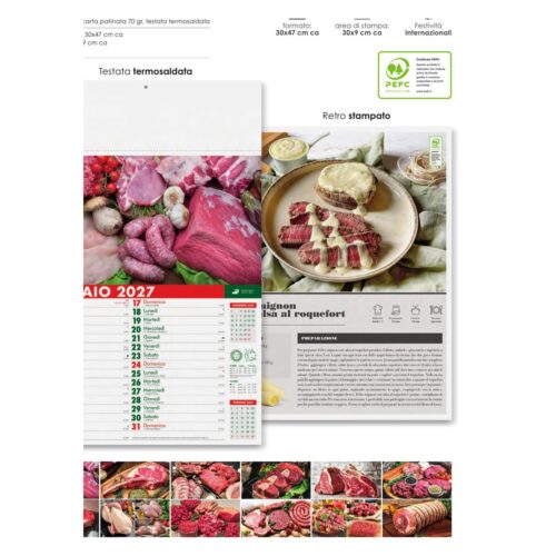 Calendario illustrato personalizzato PA142 Carni 2027