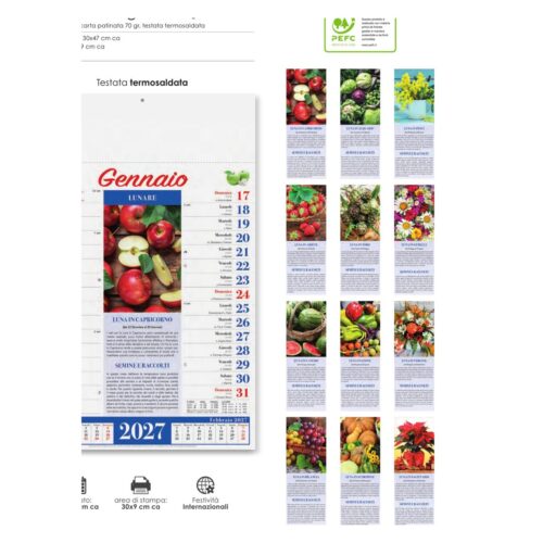 Calendario illustrato personalizzato PA152 Orto e giardino: gli influssi lunari 2027