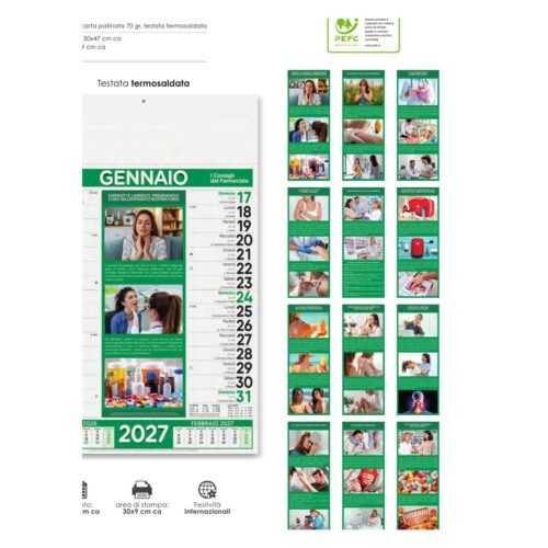 Calendario illustrato personalizzato PA154 Farmacia 2027