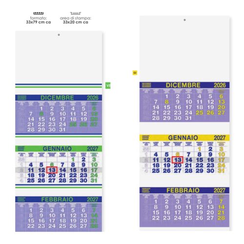 Calendario olandese personalizzato PA500 Trio 2027