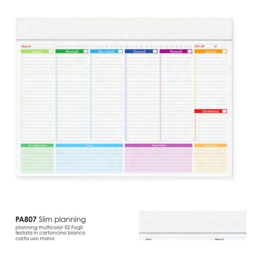 Mini planning settimanale personalizzato PA806