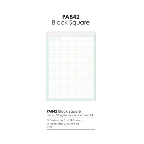Blocco A4 personalizzato a quadretti Block Square PA842