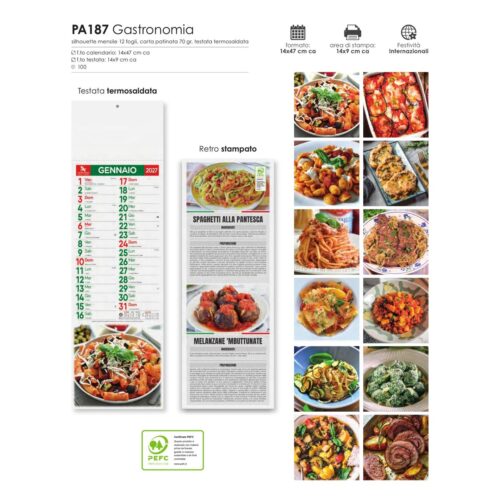 Calendario silhouette personalizzato PA187 Gastronomia 2027