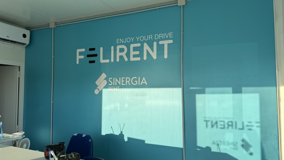 Dettaglio del rivestimento in PVC murale Felirent e Sinergia Rent