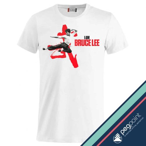 T-Shirt Unisex bianca stampa digitale diretta Bruce Lee - PegPoint